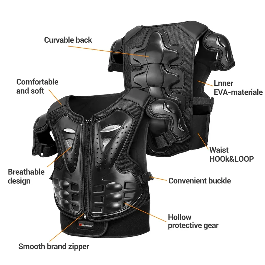 Armure de motocross enfant complète : gilet, coudières, genouillères, photo 4