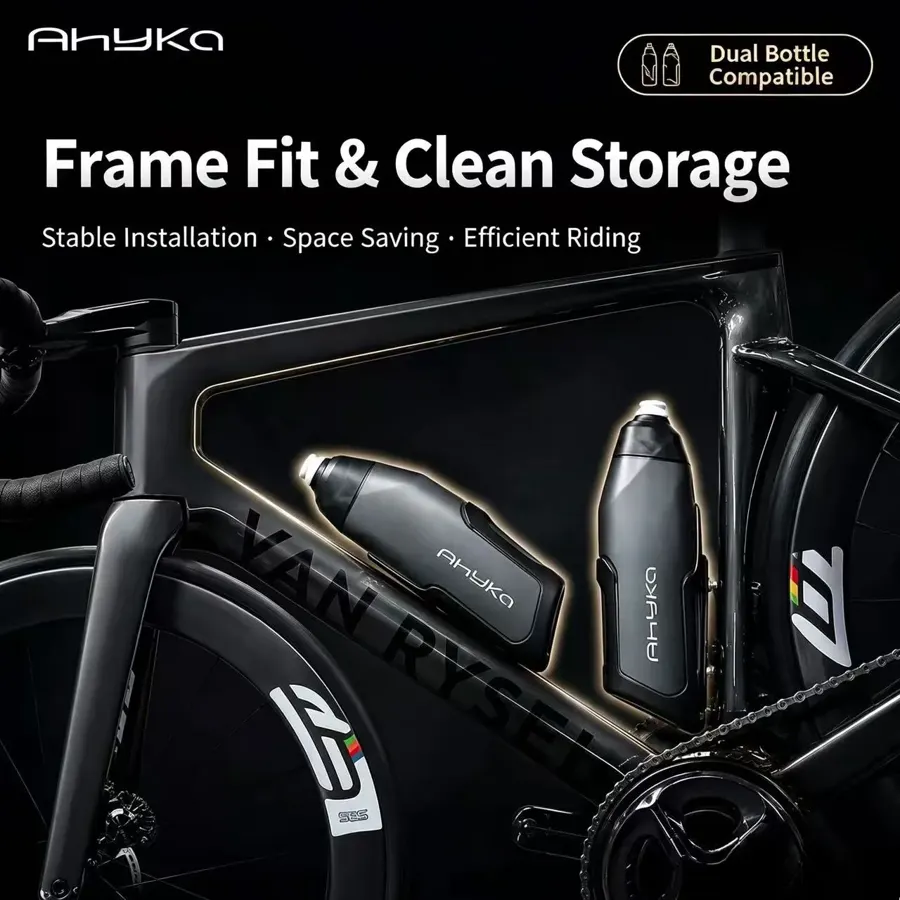 Bidon vélo aéro 600 ml avec porte-bidon en carbone AhyKa, photo 2