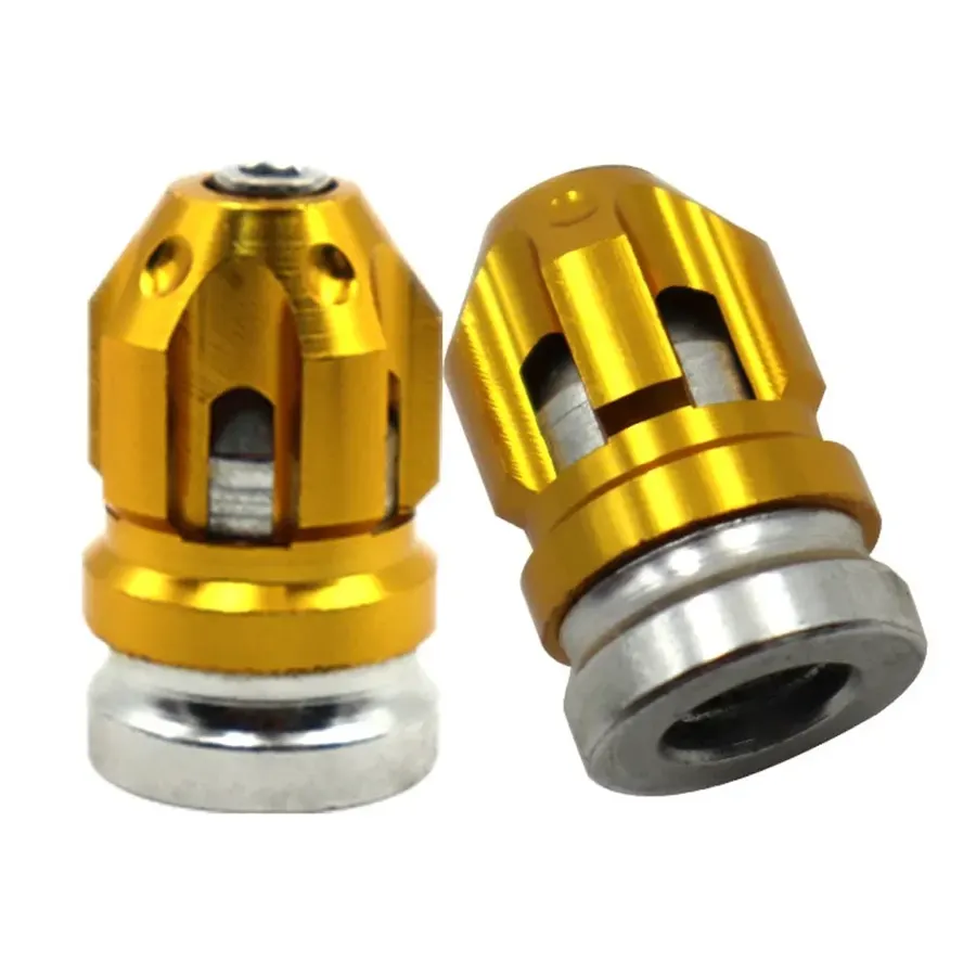 Bouchons de valve moto en aluminium CNC (la paire), couleur Or