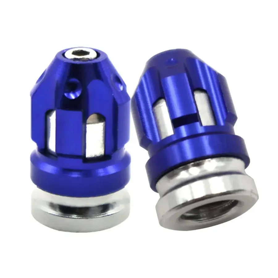 Bouchons de valve moto en aluminium CNC (la paire), couleur Bleu
