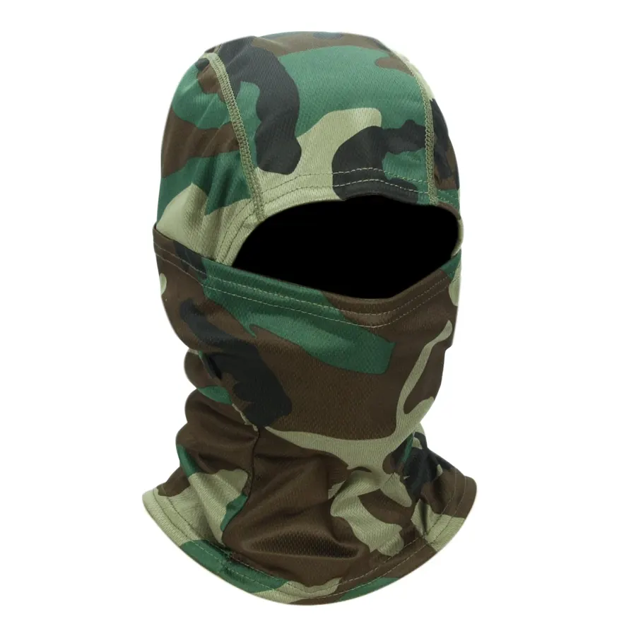 Cagoule moto été respirante, motif Camouflage vert
