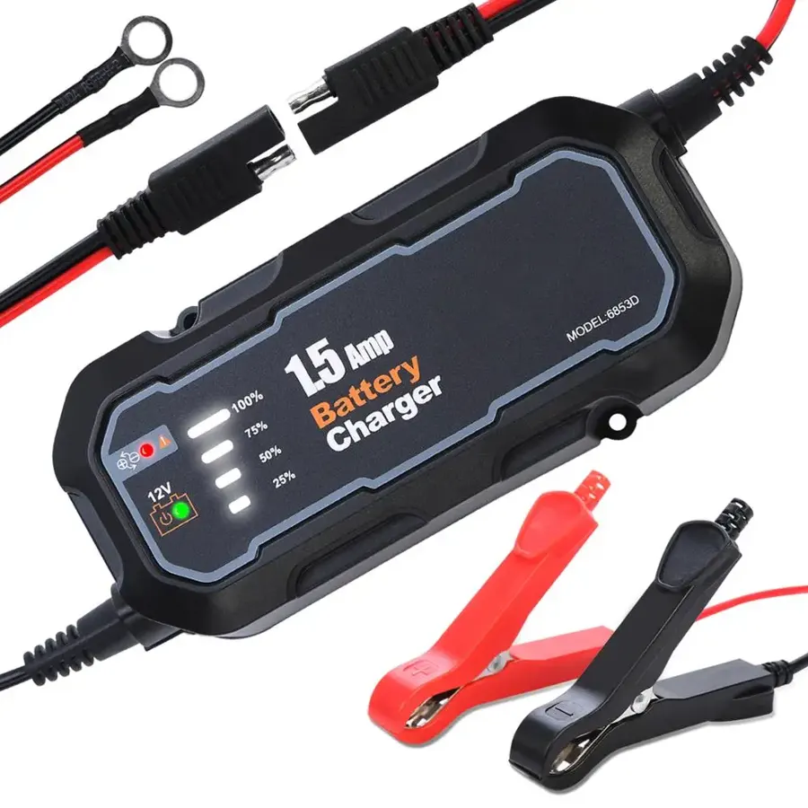 Chargeur et mainteneur de batterie moto intelligent 12 V 1,5 A