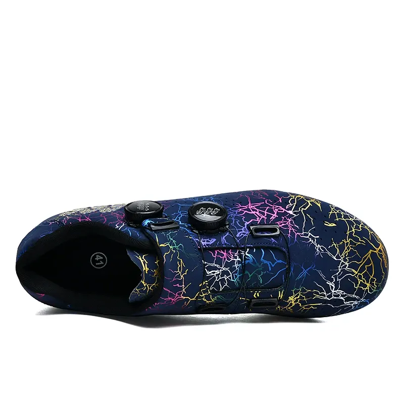 Chaussures vélo de route automatiques à double molette, motif graffiti, photo 4