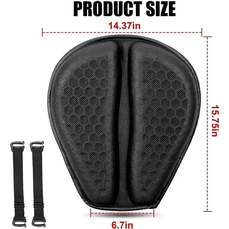 Coussin de selle moto en gel nid d'abeille, antidérapant, photo 6
