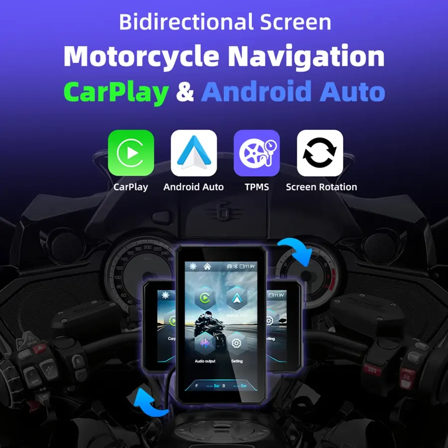 Écran moto CarPlay et Android Auto sans fil EKIY M15, 5 pouces, photo 2