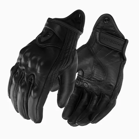 Gants moto en cuir de chèvre homme et femme, coques souples, S à 3XL