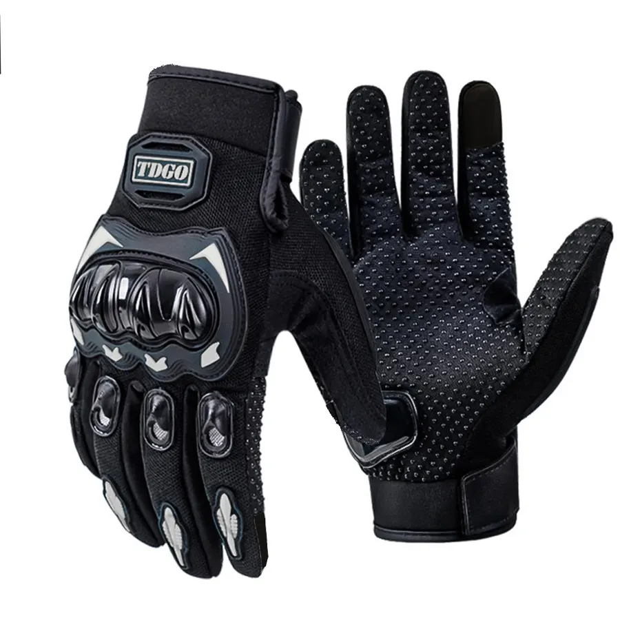 Gants moto été à coques renforcées, couleur Noir