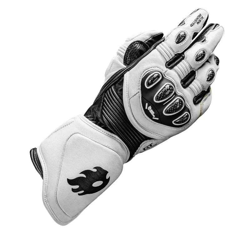 Gants moto racing cuir et carbone ALIEN MONSTER, manchette longue, photo 7
