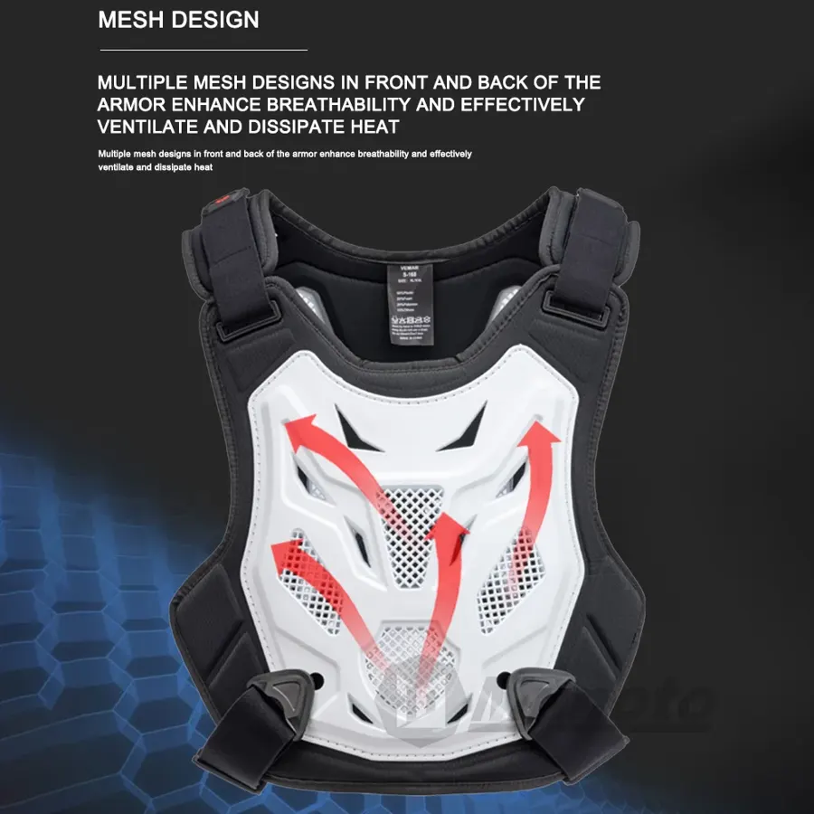 Gilet pare-pierres moto cross torse et dos, photo 6