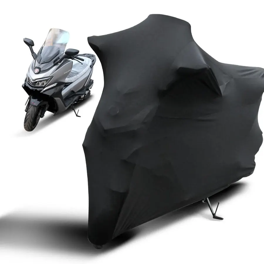 Housse moto d'intérieur en tissu extensible anti-poussière