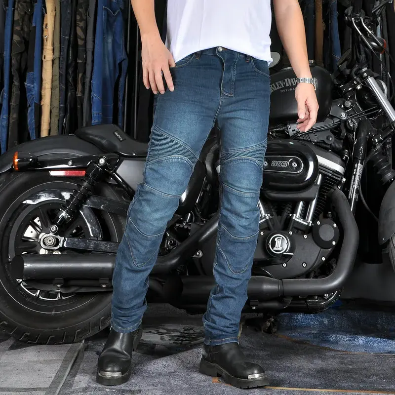 Jean moto homme stretch avec protections genoux et hanches, photo 6