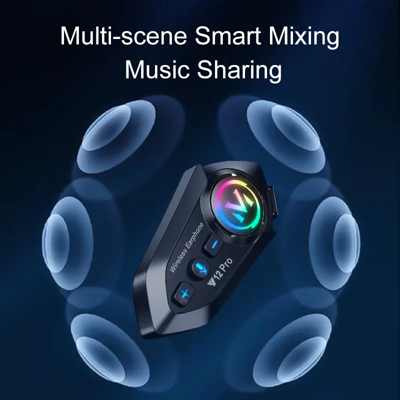 Kit Bluetooth casque moto Y12 Pro (solo ou duo, 500 m), photo 3