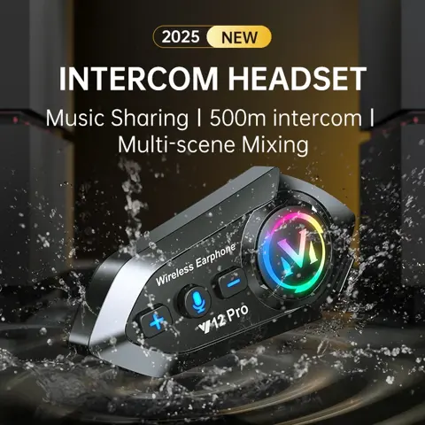 Kit Bluetooth casque moto Y12 Pro (solo ou duo, 500 m)