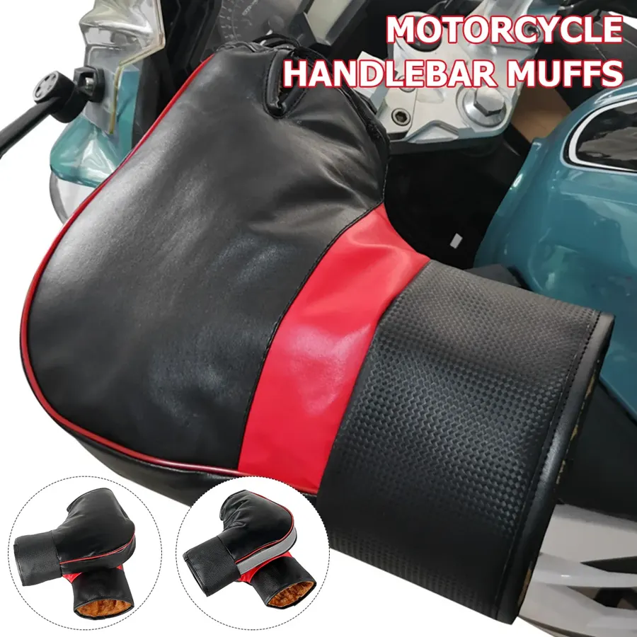 Manchons de guidon moto et scooter pour l'hiver, doublure peluche, photo 2