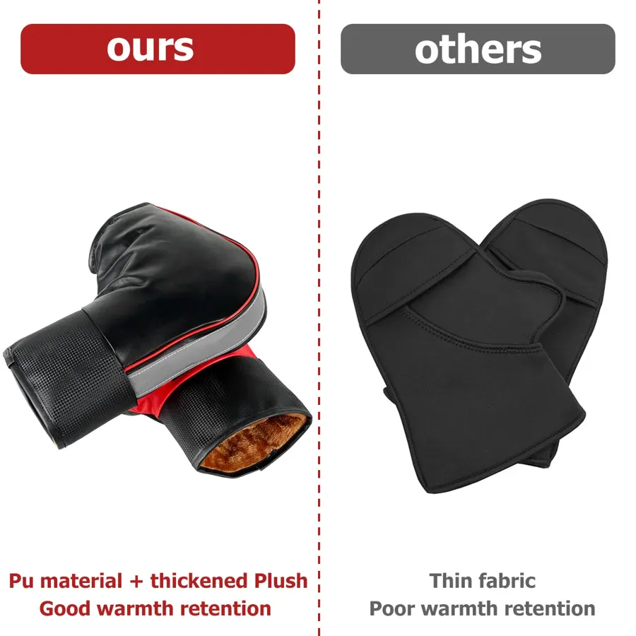 Manchons de guidon moto et scooter pour l'hiver, doublure peluche, photo 5