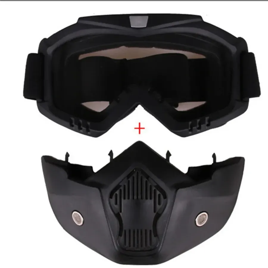 Masque moto cross avec lunettes amovibles, photo 4