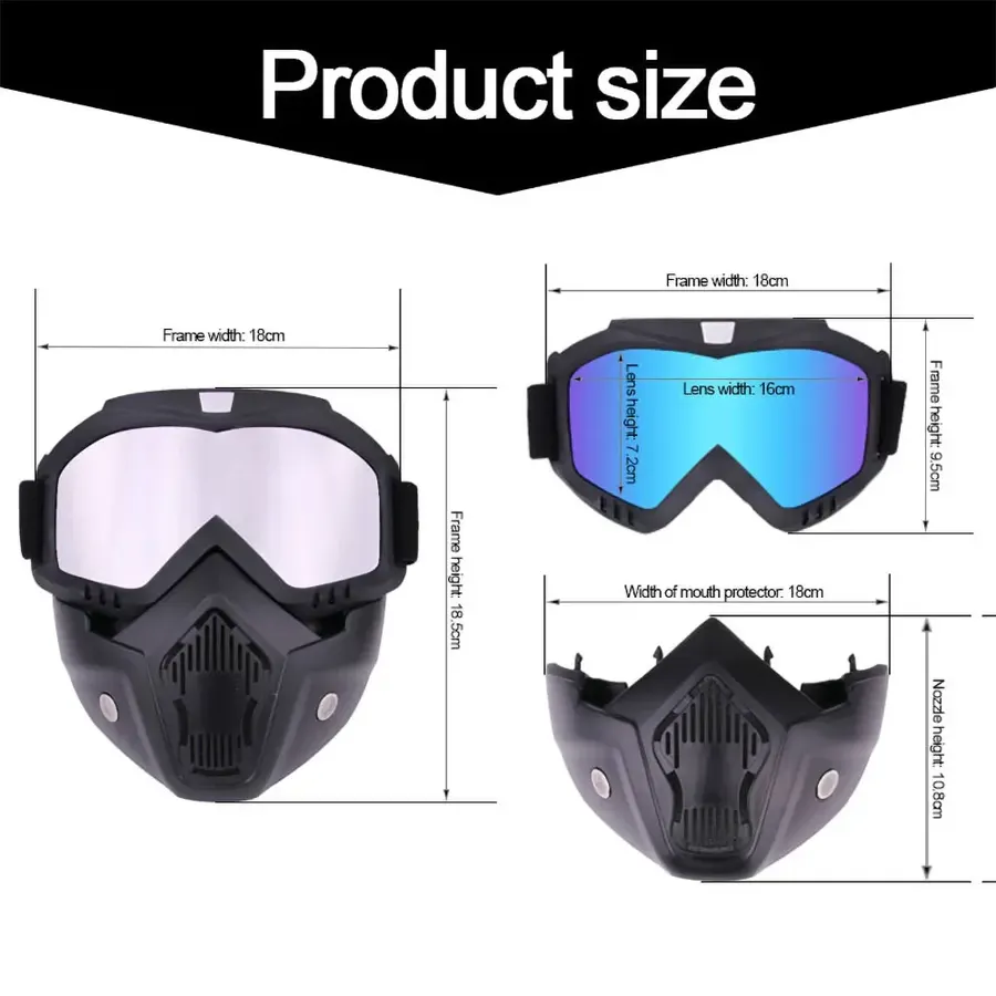 Masque moto cross avec lunettes amovibles, photo 5