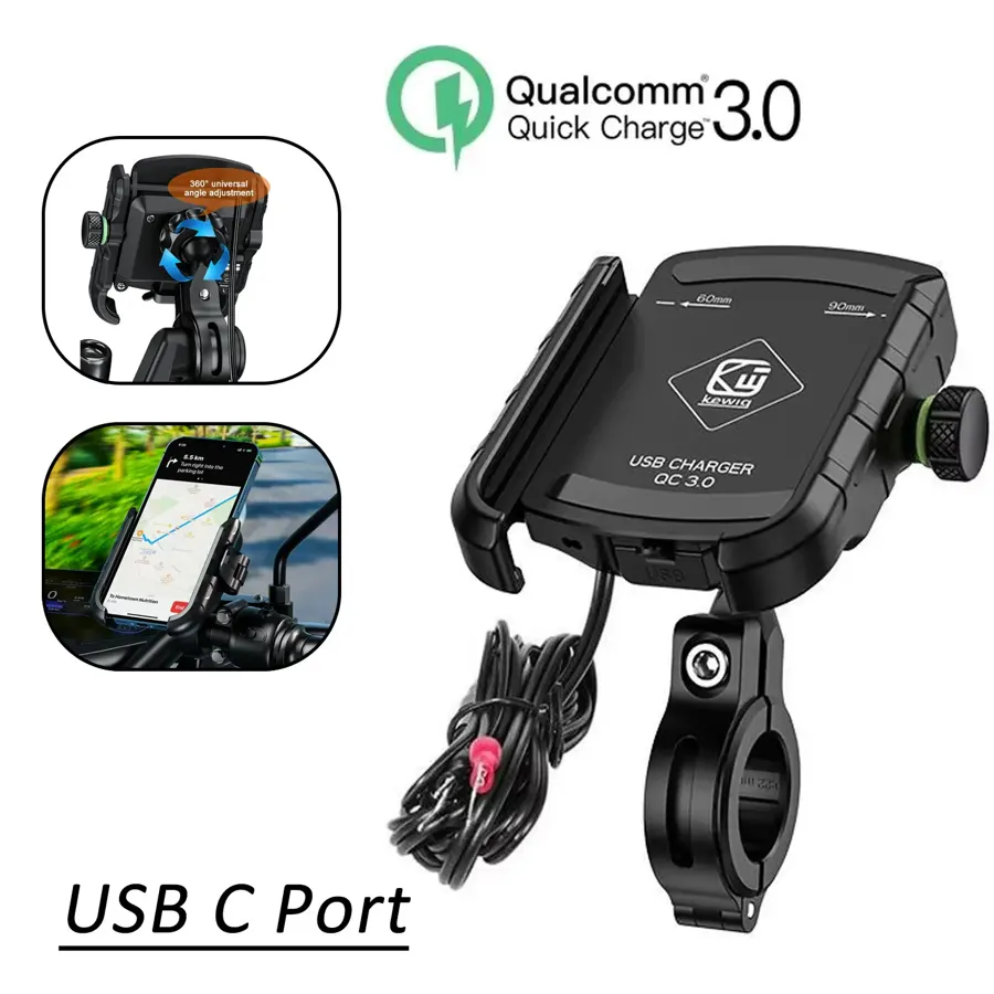 Support téléphone moto avec chargeur sans fil