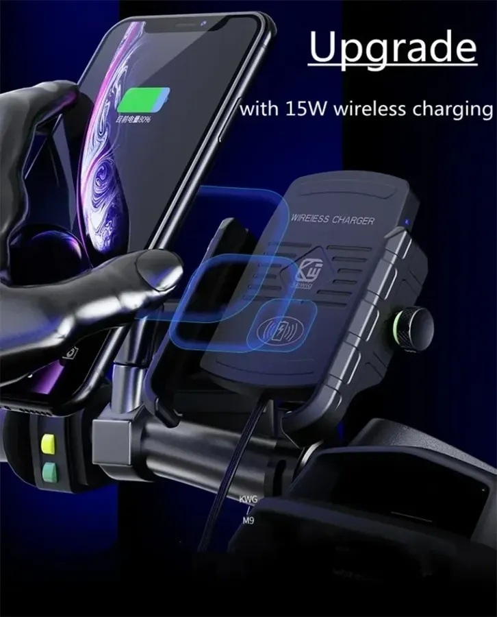 Support téléphone moto avec chargeur sans fil, photo 3