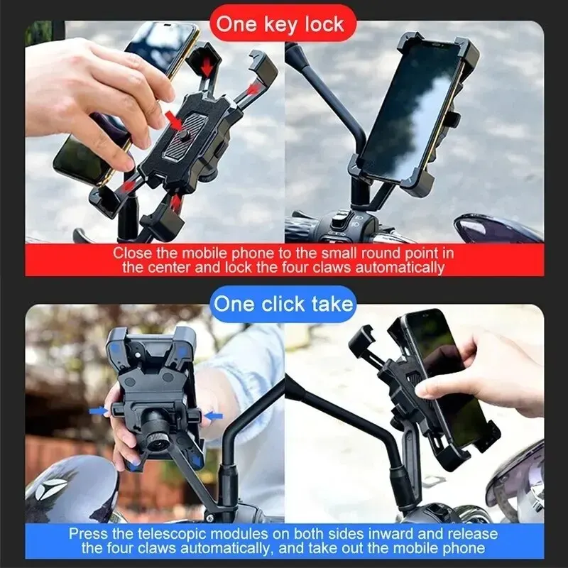 Support téléphone moto à verrouillage automatique