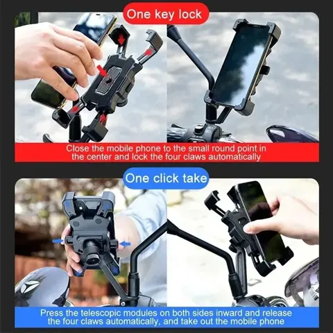 Support téléphone moto à verrouillage automatique