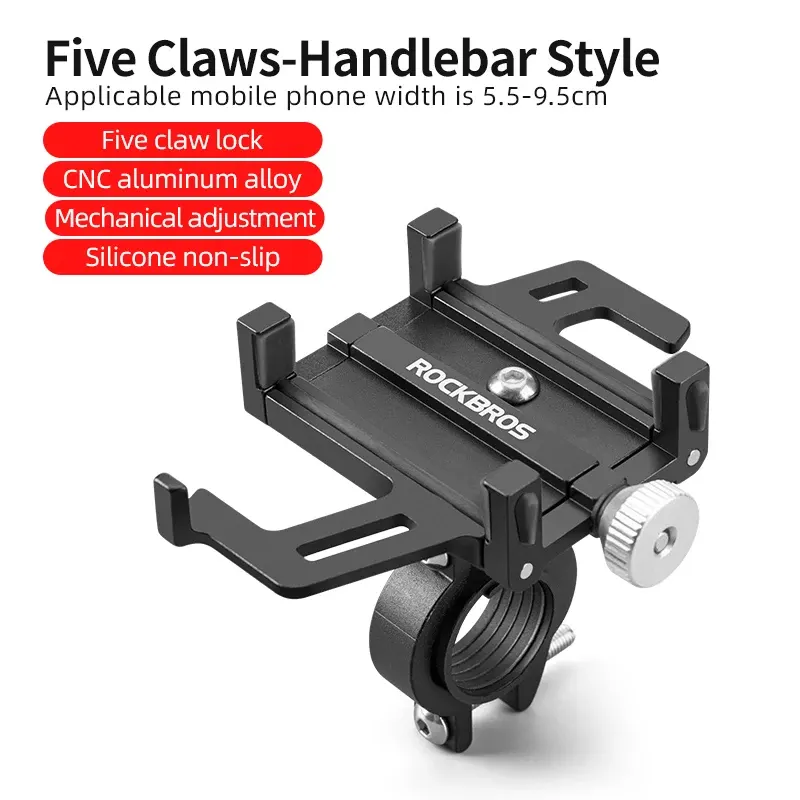 Support téléphone vélo ROCKBROS en aluminium, rotation 360°