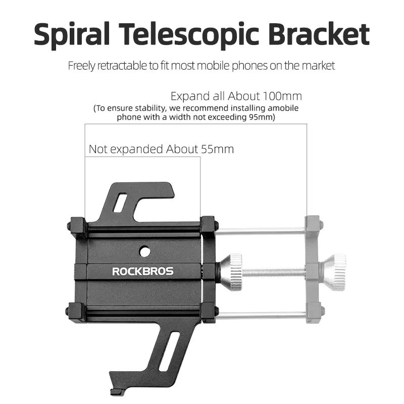 Support téléphone vélo ROCKBROS en aluminium, rotation 360°, photo 6