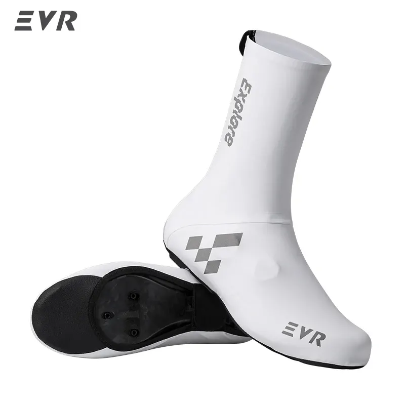 Surchaussures vélo thermiques imperméables EVR, doublure polaire, couleur Blanc