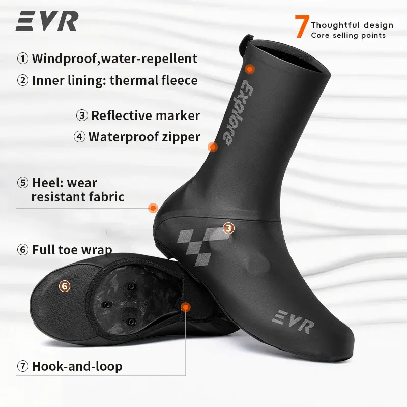 Surchaussures vélo thermiques imperméables EVR, doublure polaire, photo 3