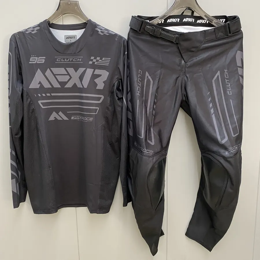 Tenue de motocross maillot + pantalon, 6 coloris, coloris Gris et noir