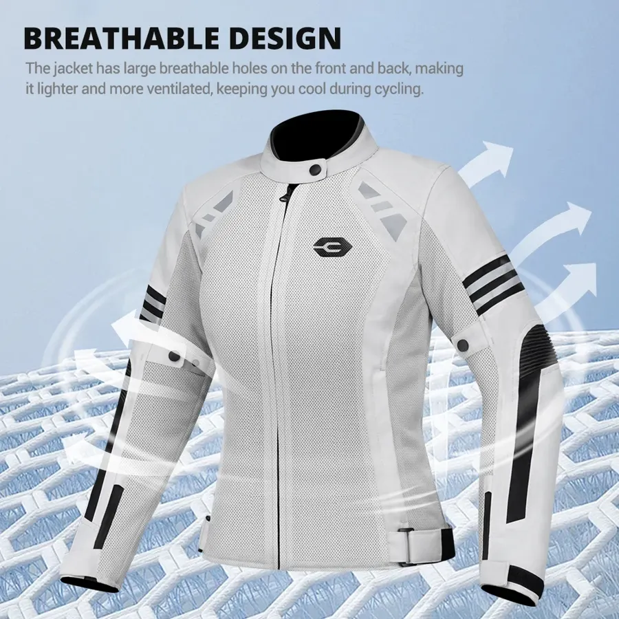 Veste moto femme d'été en maille HEROBIKER, 5 protections, photo 4