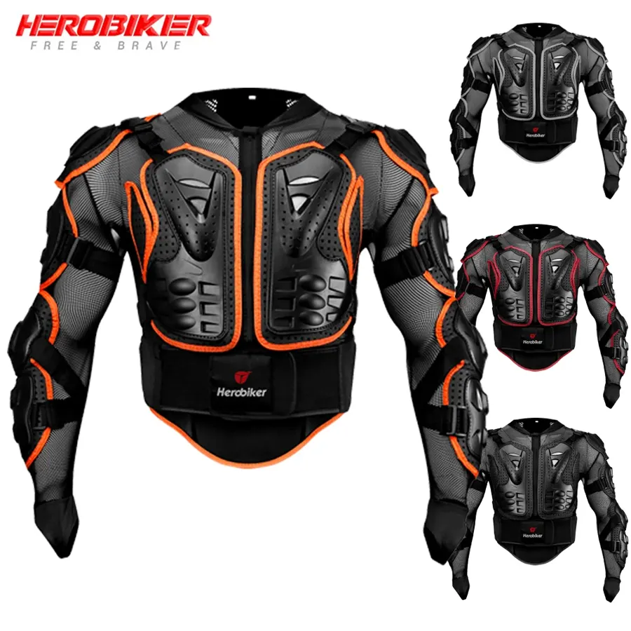 Veste de protection intégrale cross, noir et orange