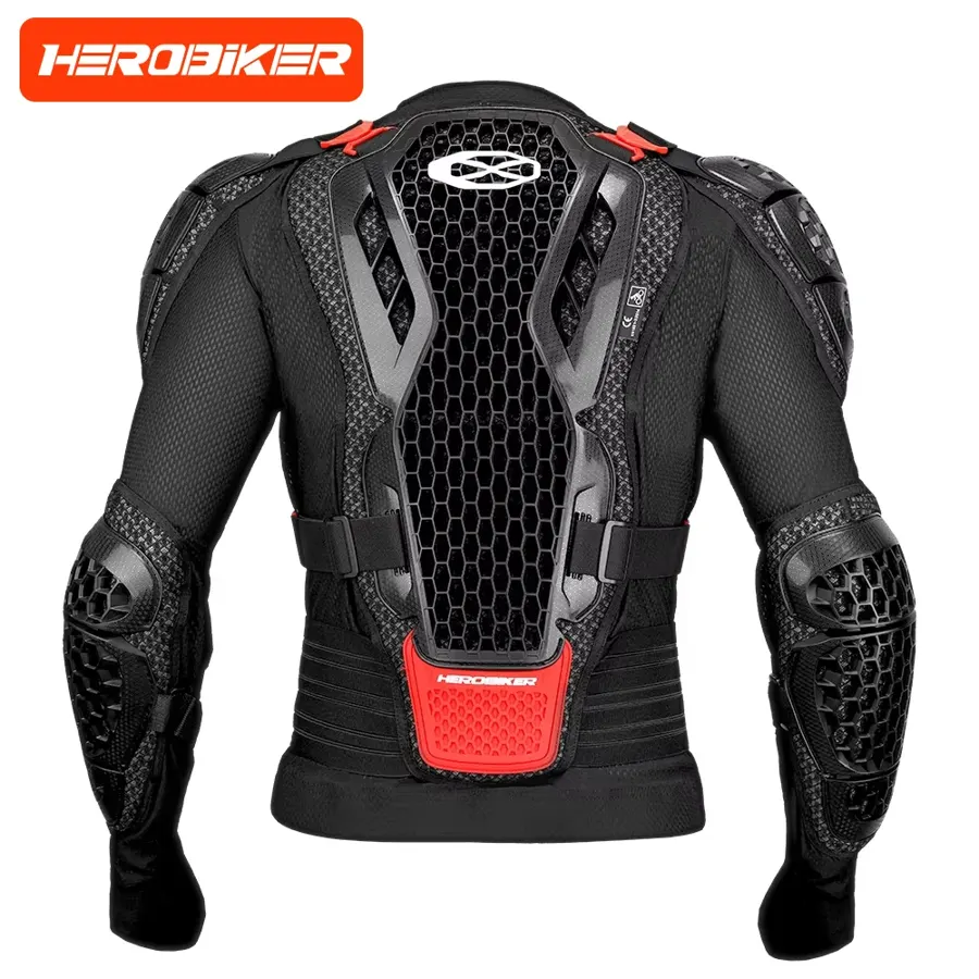 Veste de protection intégrale ventilée, noir et rouge